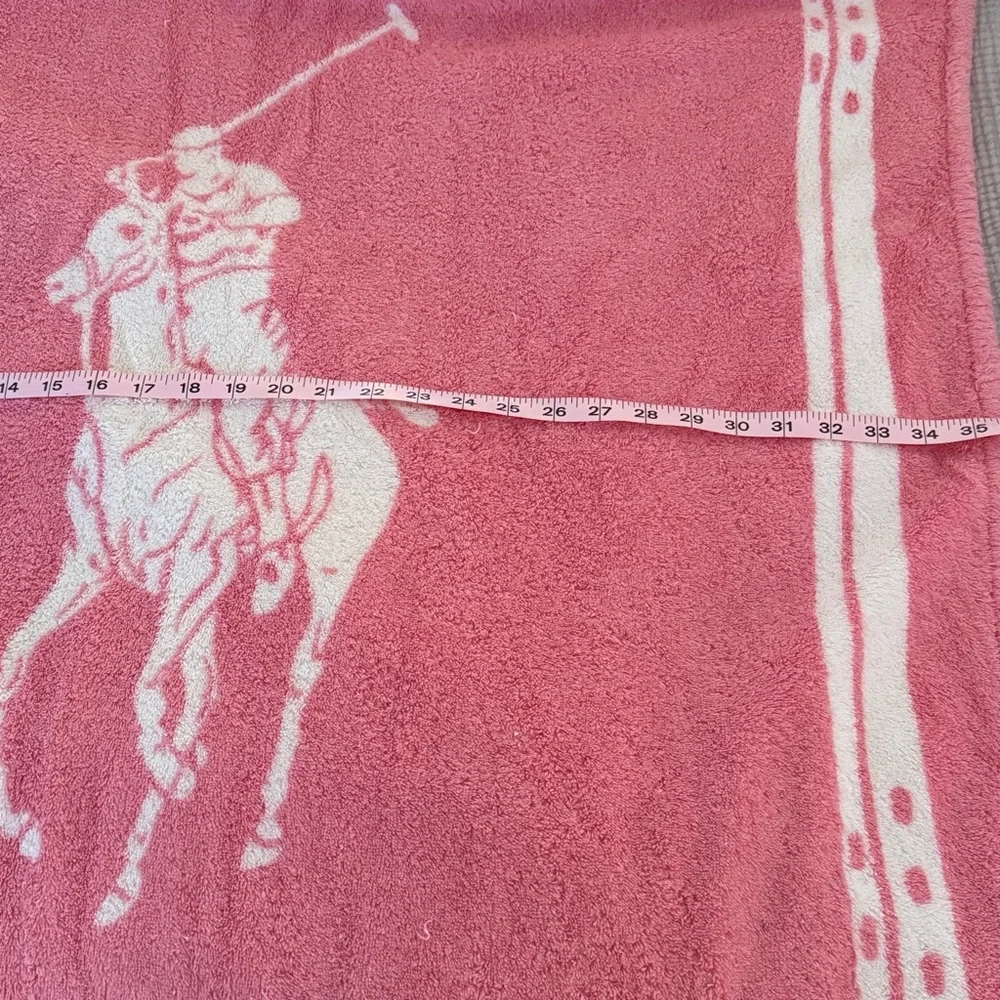 RALPH LAUREN BLUE LABEL HOME Pink Pony/Equestrian Pink/White Beach/Pool Towel